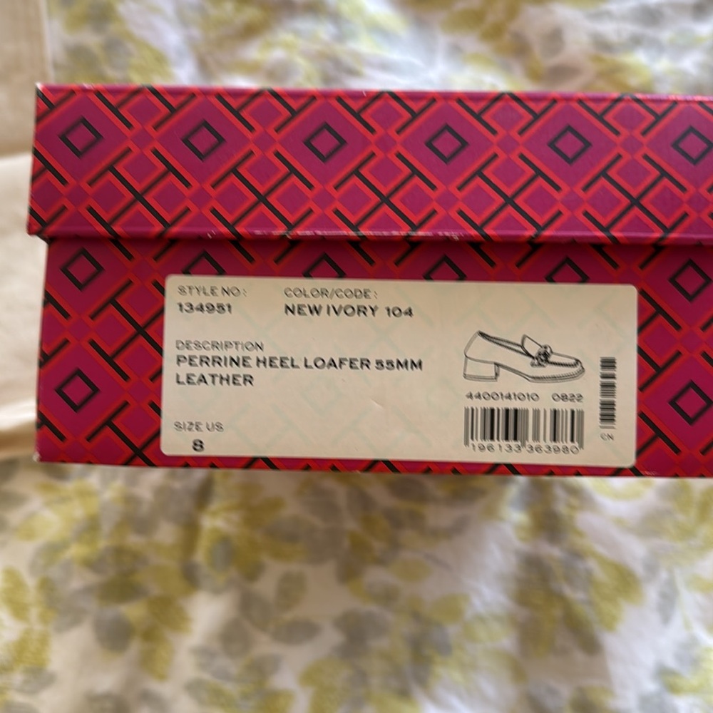 Tory Burch Perrine Heel Loafer 55mm New Ivory 104 Size 8 - Picture 4 of 13